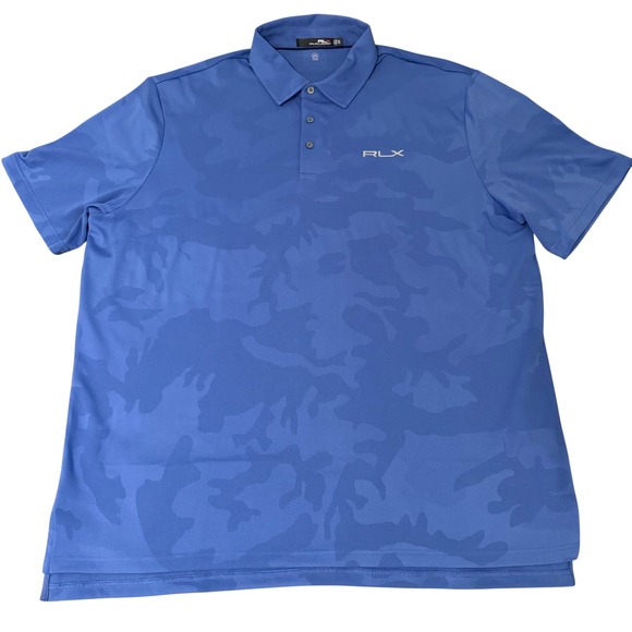 RLX Ralph Lauren Other - RLX Ralph Lauren Mens XXL Blue Tonal Camo Performance Golf Polo Shirt Wicking